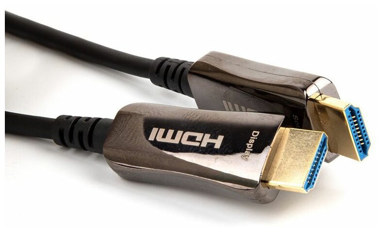 Кабель аудио-видео VCOM, HDMI (m) - HDMI (m) , ver 2.0, 50м, GOLD черный [d3742a-50m] Noname - фото №8