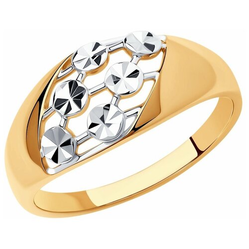 фото Diamant кольцо из золочёного серебра с и алмазной гранью 93-110-00764-1, размер 18.5