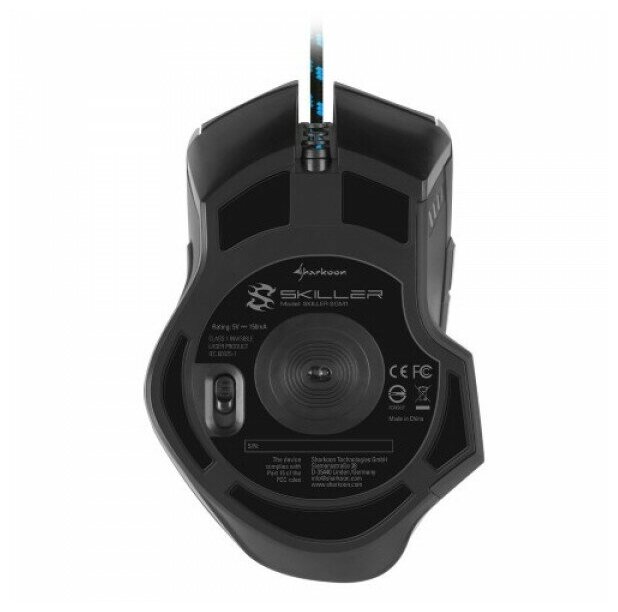 Sharkoon Skiller SGM1 Игровая мышь (12 кнопок, 10800 dpi, USB, синяя подсветка)