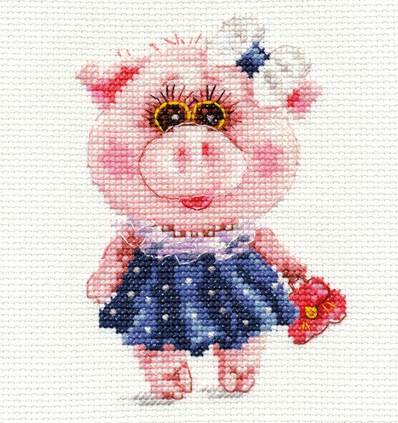Набор для вышивания Алиса "Свинка Тося", 10x12см (вышивка крестом)