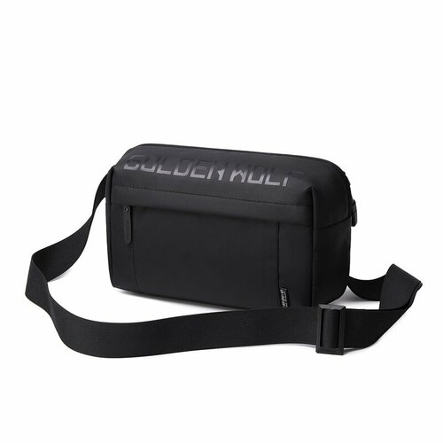 фото Сумка поясная golden wolf, фактура гладкая, черный