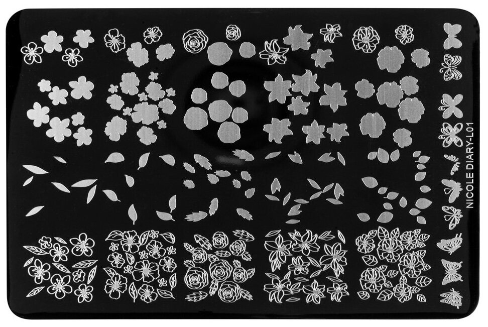 Irisk, трафарет для стемпинга металлический 9,5x14,5см (026 NICOLE DIARY L-01)