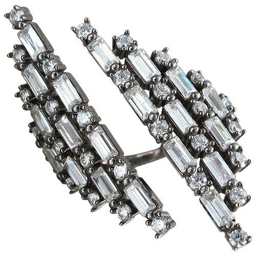 фото Эстет кольцо с фианитами из чернёного серебра 01к1510241ч, размер 17.5