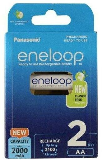 Аккумулятор Panasonic AA Eneloop 2000mAh BL2 BK-3MCDE/2BE, 2шт.