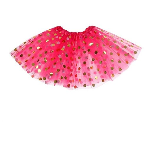 фото Карнавальная юбка "горох" 3-х слойная 4-6 лет, цвет розовый 3538150 сима-ленд