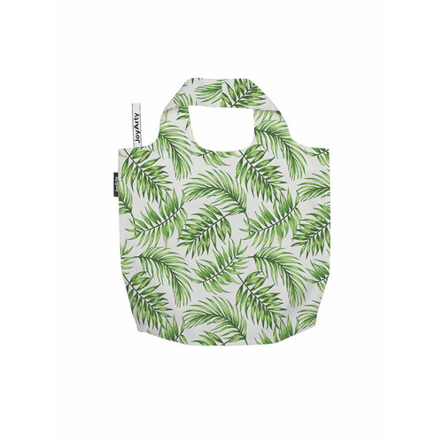 фото Сумка авоська joyarty повседневная, полиэстер, складная, зеленый, белый