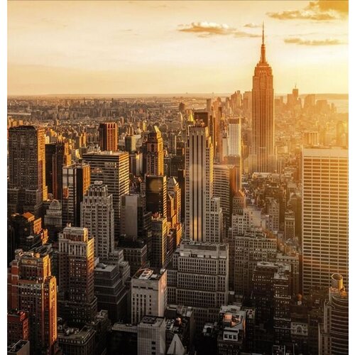 Моющиеся виниловые фотообои Нью-Йорк закат, 250х260 см