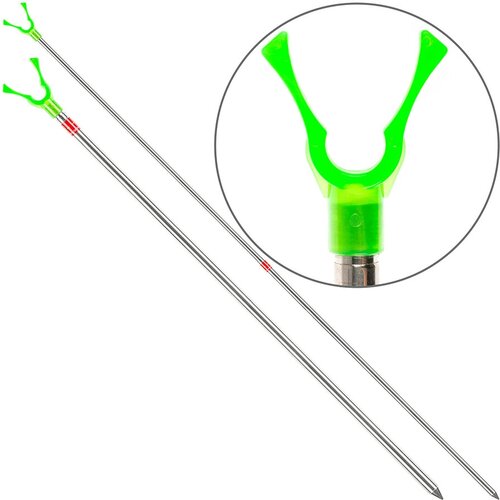 подставка для удочки телескопическая 150 см зеленая Подставка для уд. двухколен. тел. нерж. V-образная 145 см с фиксатором