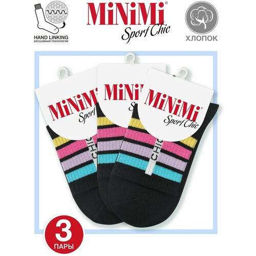 Носки MiNiMi, 3 пары, размер 35-38, черный носки женские х б minimi fresh4103 размер 35 38 blu синий