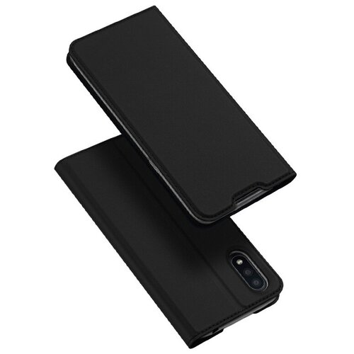 фото Чехол-книжка mypads для samsung galaxy m01 sm-m015f (2020) водоотталкивающий с мульти-подставкой на жесткой металлической основе черный