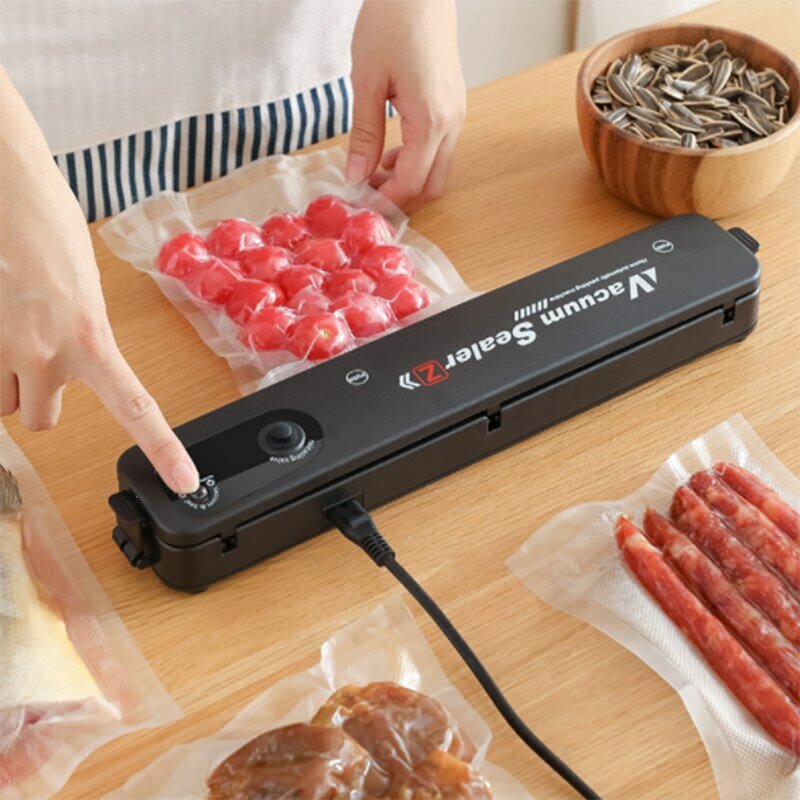 Вакууматор для продуктов домашний бытовой Yumyth Electronic Vacuum Sealer, вакуумный упаковщик черный - фотография № 1