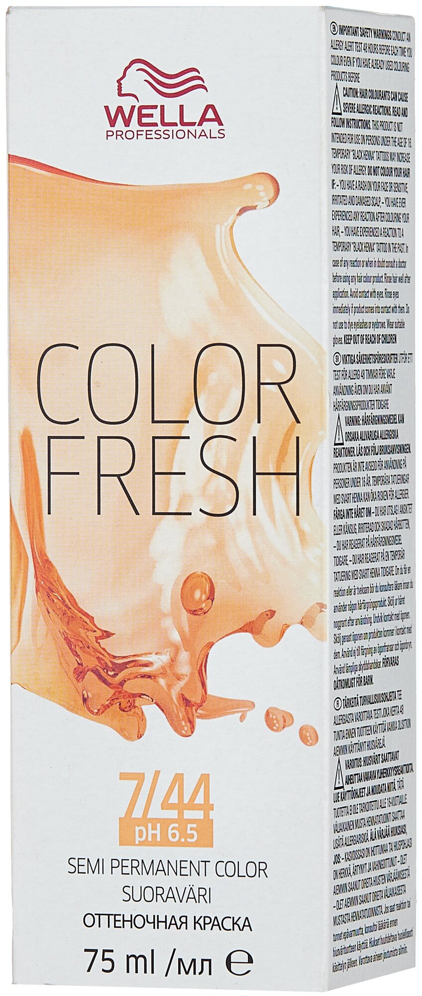 Wella Professionals Color fresh Теплые тона 75 мл, оттенок 7/44, 7/44 блонд красный интенсивный (Wella Professionals, ) - фото №1