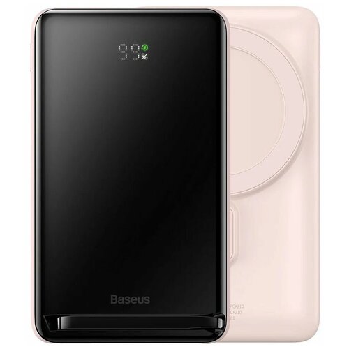 Powerbank с беспроводной зарядкой Baseus Magnetic Bracket Wireless 10000mAh 20W PPCX000004 розовый 389000₽