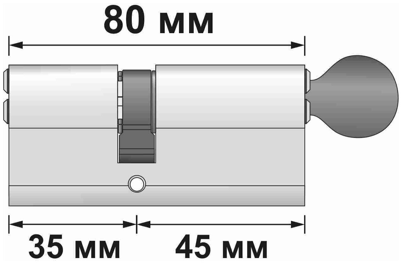 Kale Kilit Цилиндровый механизм с вертушкой 164 BM/80 (30+10+40) mm латунь 5 кл. - фотография № 4