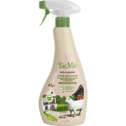 Спрей чистящий BIOMIO Bio-Kitchen Cleaner экологичный, для кухни, лемонграсс, 500 мл - 3 шт.