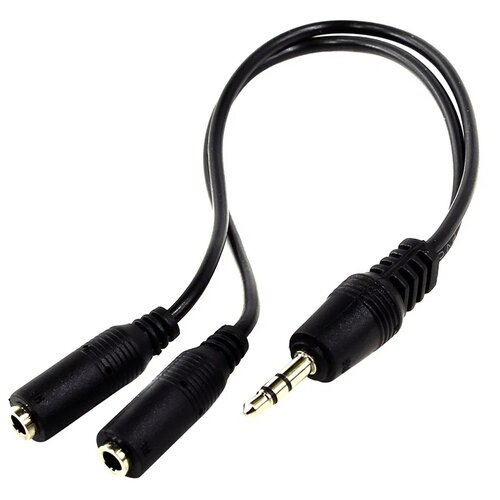 Разветвитель 5bites mini jack 3.5 mm - 2 x mini jack 3.5 mm (AA-3MF2-02), длина 0.15 м, черный