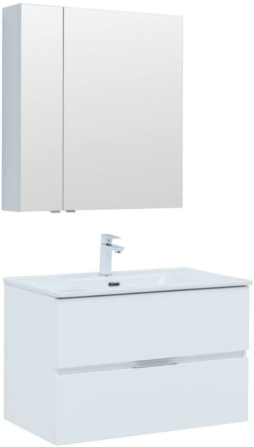 Мебель для ванной Aquanet Алвита New 80 2 ящика белый матовый