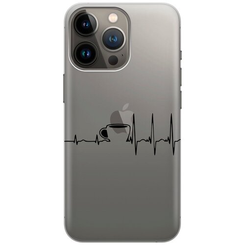 Силиконовый чехол на Apple iPhone 14 Pro Max / Эпл Айфон 14 Про Макс с рисунком Coffee Cardiogram силиконовый чехол на apple iphone 12 pro max эпл айфон 12 про макс с рисунком coffee cardiogram