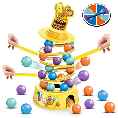Настольная Игра - Балансир Мышонок Не сломай Торт, Развивающая Пирамида для Детей и Взрослых, Развивает Память, Концентрацию Внимания и Координацию