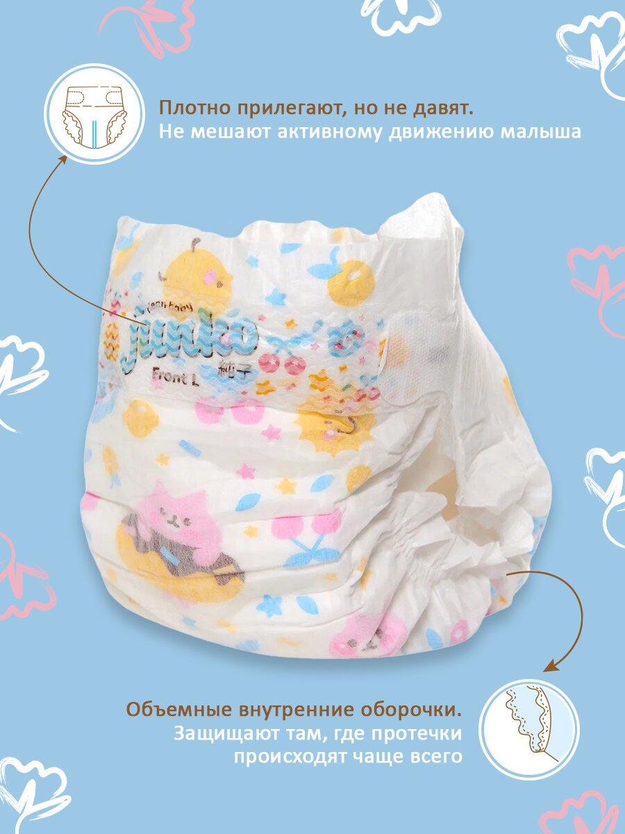 Подгузники для новорожденных JUNKO S 3- 6кг 72шт Quanzhou Tianjiao Lady & Babys Hygiene Supply - фото №5