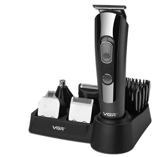 Триммер для стрижки триммер для бритья триммер мужской для бороды и усов 9 насадок индикатор включения черный 185000₽