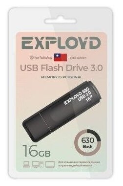 USB флеш накопитель EXPLOYD EX-16GB-630-Black USB 3.0