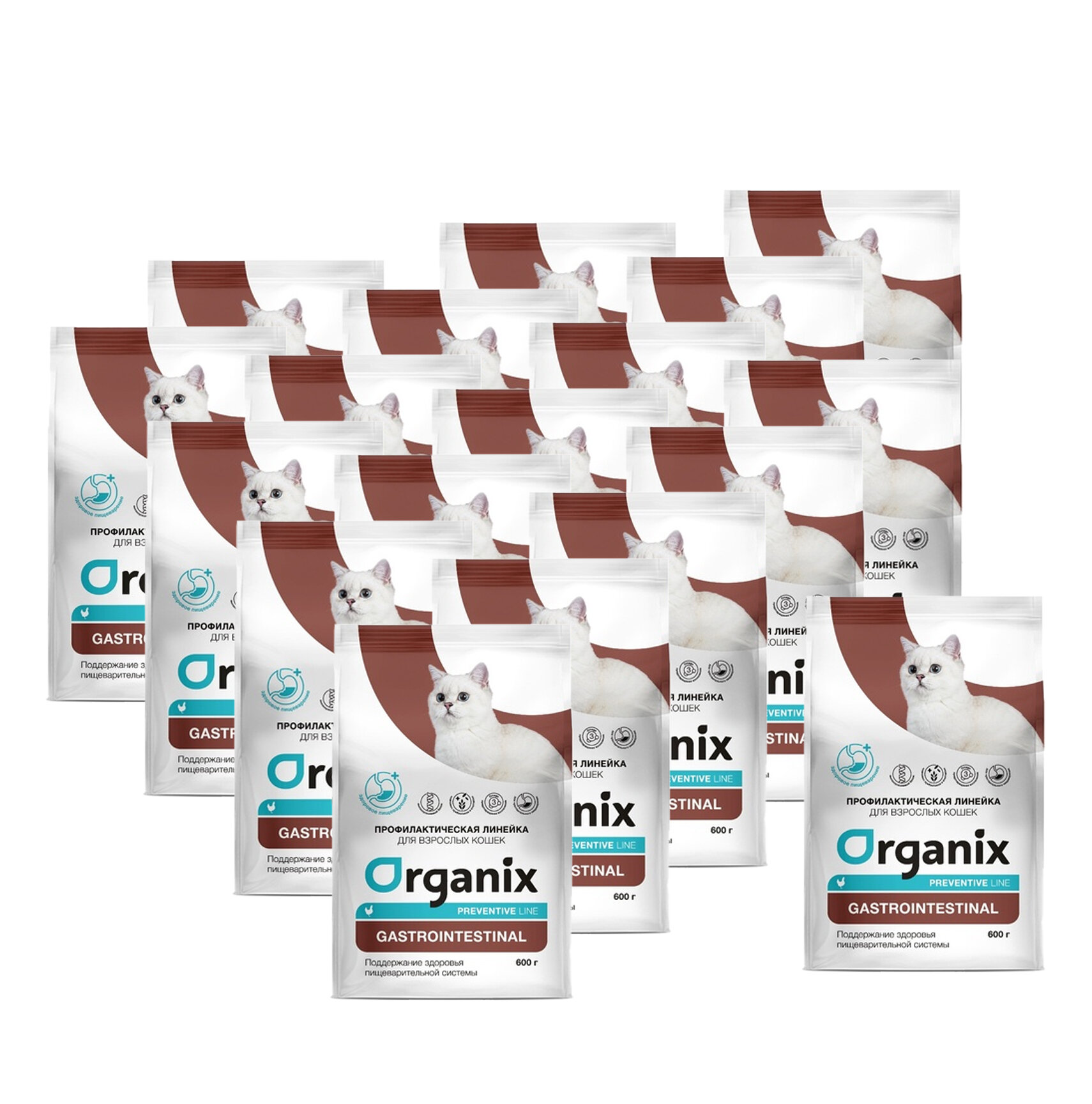 Organix Gastrointestinal сухой корм для кошек "Поддержание здоровья пищеварительной системы" 600 г х 18шт.
