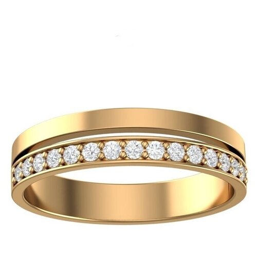 фото Pokrovsky обручальное золотое кольцо с фианитами, ширина 5 мм 1100810-00770, размер 22
