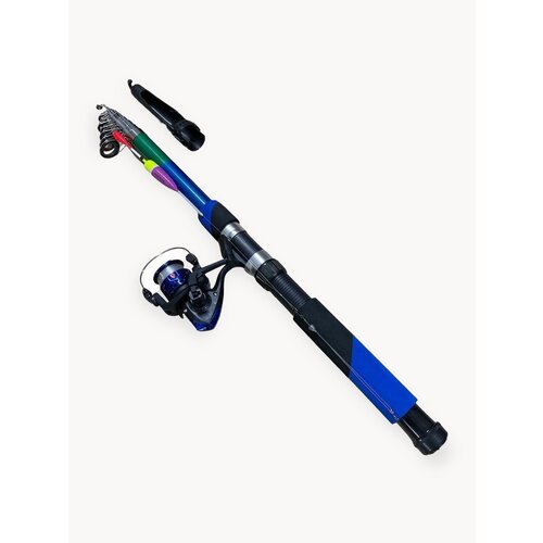 Спиннинг телескопический в сборе с катушкой 2000, леской, поплавком и крючками, 210 см