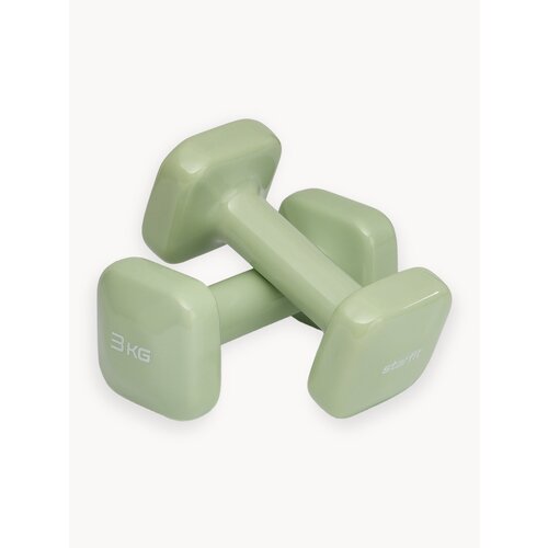 Гантели виниловые STARFIT DB-106 3 кг, квадратный, цвет оливковый 2 шт