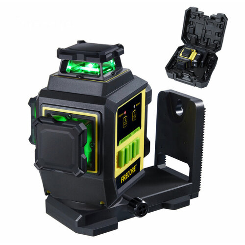 Лазерный уровень 3D Зеленый луч Firecore F95T-XG , 12 лучей , в кейсе