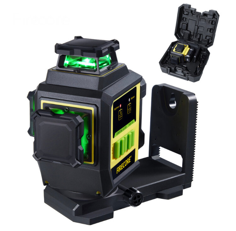 Лазерный уровень 3D Зеленый луч Firecore F95T-XG  12 лучей  в мягкой сумке