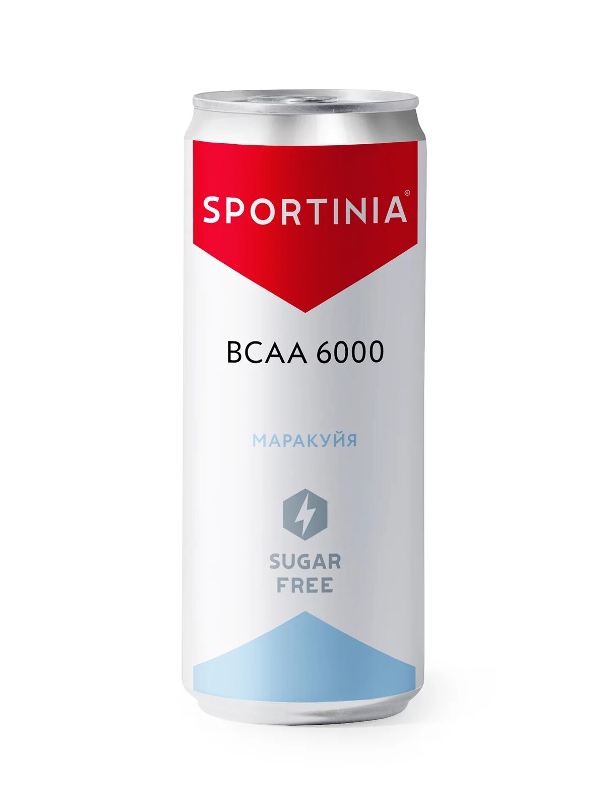 Sportinia Спортиния ВСАА 6000 Маракуйя (ZERO SUGAR) ж/б 0,33 12 штук