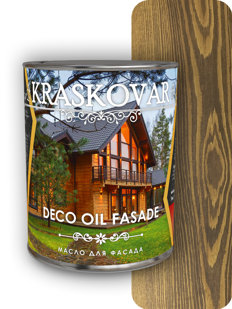 Масло для фасада Kraskovar Deco Oil Fasade Орех 0,75л