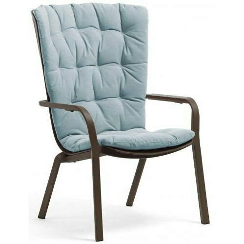 Лаунж-кресло пластиковое с подушкой Nardi Folio табак голубой