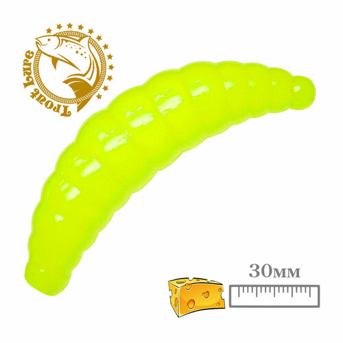 фото Силикон trout lure (sansan) в банке, maggot 30, сыр, col. 6 (lemon), (12шт)