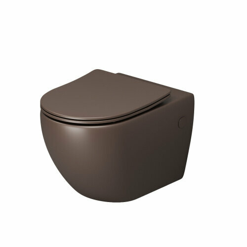 Унитаз GR-4411BRMS Color (550*365*395) коричневый матовый подвесной безободковый