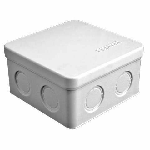 фото Коробка распределительная ОП 105х105х56мм IP54 7 выходов без гермовводов крышка защелкивающаяся сер.