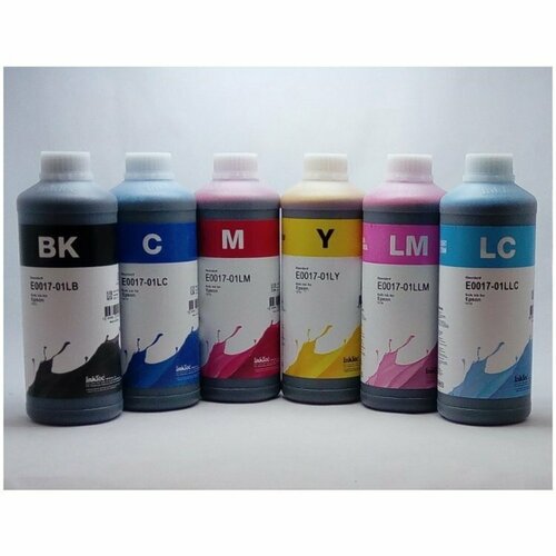 Чернила Epson L805, L850, L1800 (InkTec) E0017-01LX Bk, C, M, Y, LC, LM (6х1000мл) водорастворимые, комплект