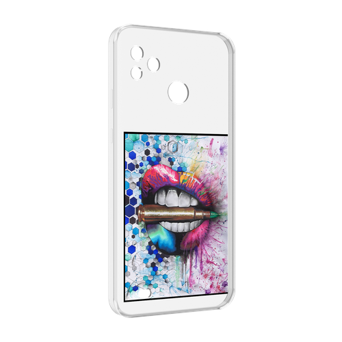Чехол MyPads разноцветные губы с пулей для Tecno Pop 5 Go задняя-панель-накладка-бампер