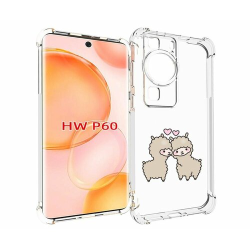 Чехол MyPads влюбленные-барашки для Huawei P60 задняя-панель-накладка-бампер