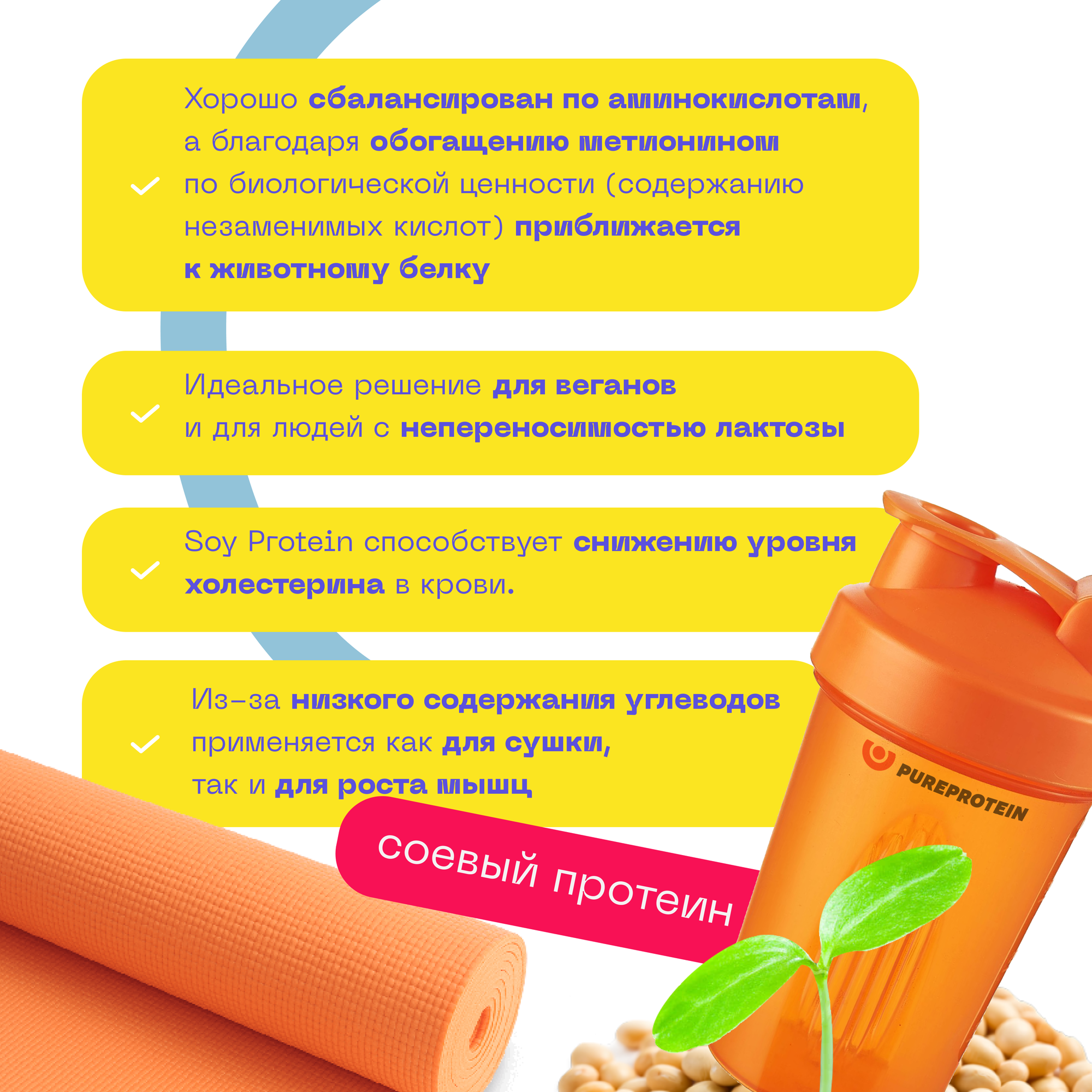 Соевый протеин Soy Isolate от PureProtein 900 г : Шоколадное печенье