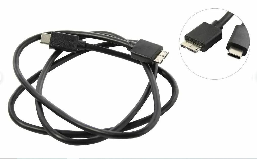 Кабель USB-C - micro USB 3.0 тип B для портативных внешних дисков, 0.35 метр