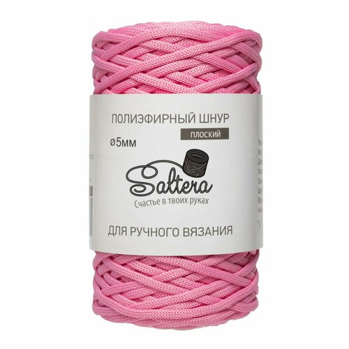 Пряжа Шнур полиэфирный 5 мм Saltera, розовый - 114, 100% полиэфир, 1 моток, 390 г, 100 м.