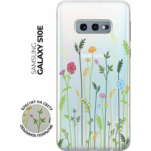 Ультратонкий силиконовый чехол-накладка Transparent для Samsung Galaxy S10e с 3D принтом Flowers & Fern ультратонкий силиконовый чехол накладка transparent для samsung galaxy a41 с 3d принтом flowers