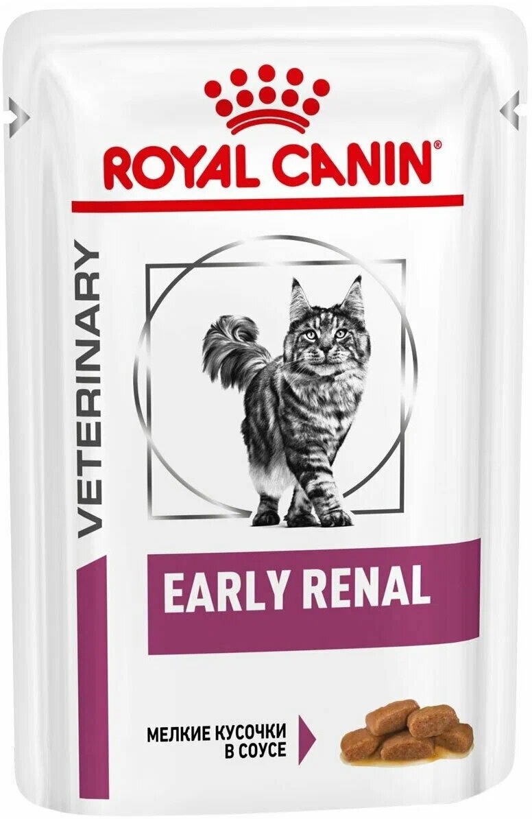 Влажный корм для кошек Royal Canin Early Renal при ранней стадии почечной недостаточности, 12 шт. х 85 г (кусочки в соусе)