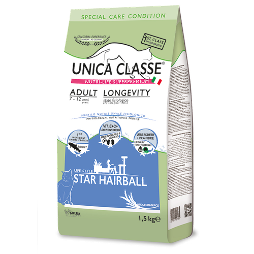 Сухой корм для кошек Unica Classe c форелью 1.5 кг