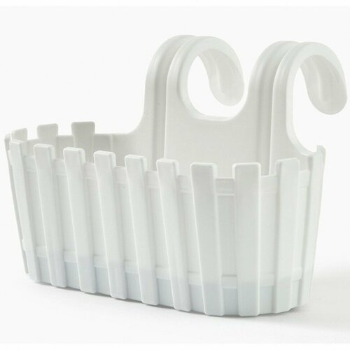 Балконный ящик для цветов на перила Econova Akasya белый 30 см 818₽