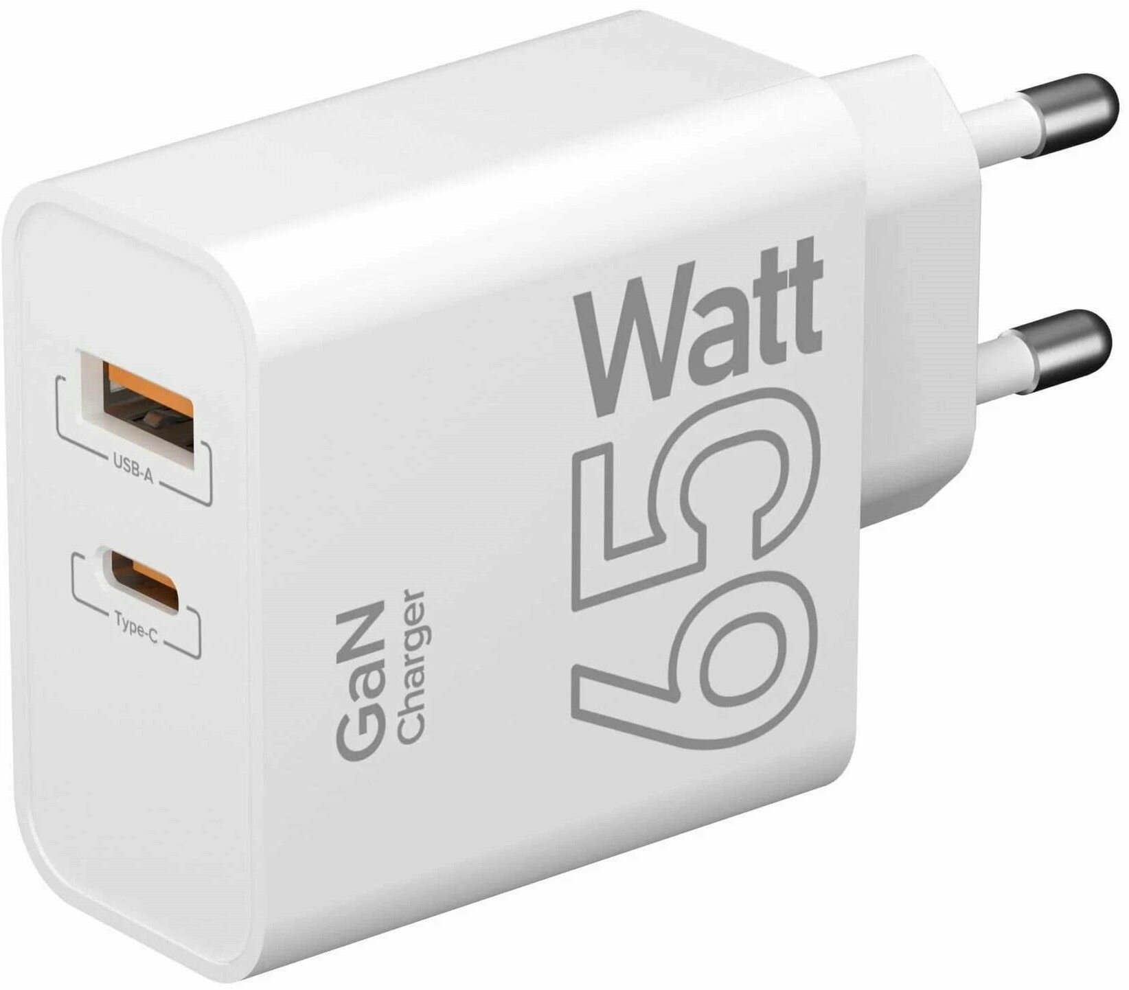 Зарядное устройство сетевое Lyambda 65Вт GaN c 2-мя выходами (USB-C PD65W + USB-A QC 18W) - фото №6