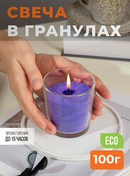 Свеча не ароматическая "RosCandles" насыпная фиолетовая "Радость" 7.5см*8.5см